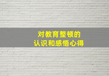 对教育整顿的认识和感悟心得