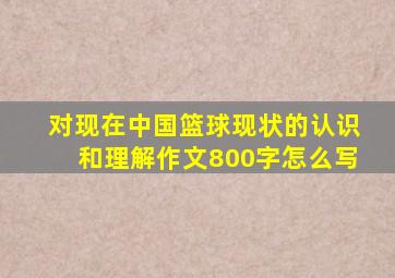 对现在中国篮球现状的认识和理解作文800字怎么写