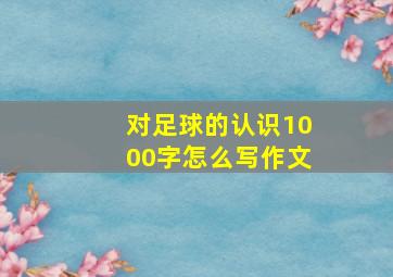 对足球的认识1000字怎么写作文