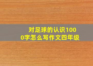 对足球的认识1000字怎么写作文四年级