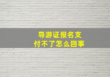 导游证报名支付不了怎么回事