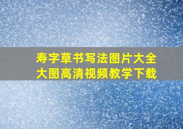 寿字草书写法图片大全大图高清视频教学下载