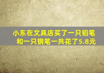 小东在文具店买了一只铅笔和一只钢笔一共花了5.8元