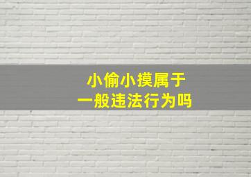 小偷小摸属于一般违法行为吗