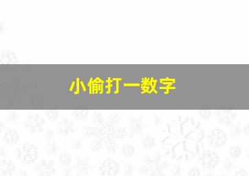 小偷打一数字