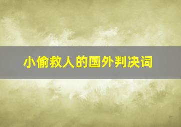 小偷救人的国外判决词