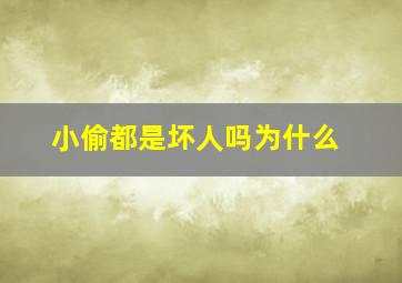 小偷都是坏人吗为什么