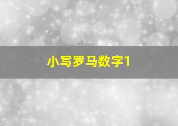 小写罗马数字1