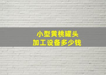 小型黄桃罐头加工设备多少钱