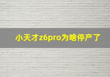 小天才z6pro为啥停产了