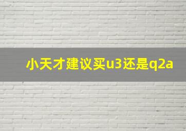 小天才建议买u3还是q2a