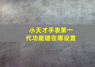 小天才手表第一代功能键在哪设置