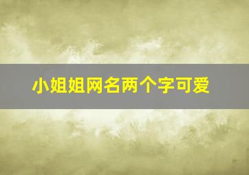 小姐姐网名两个字可爱