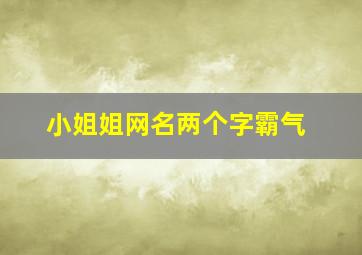 小姐姐网名两个字霸气