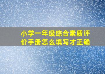 小学一年级综合素质评价手册怎么填写才正确