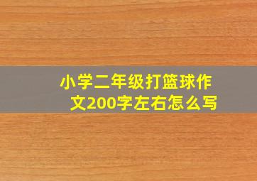 小学二年级打篮球作文200字左右怎么写