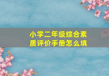 小学二年级综合素质评价手册怎么填