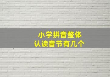 小学拼音整体认读音节有几个