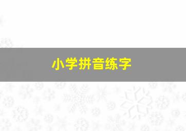 小学拼音练字