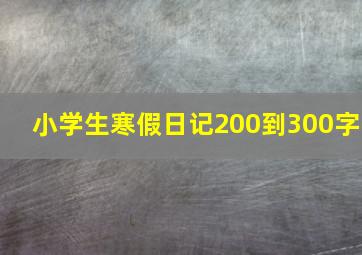 小学生寒假日记200到300字