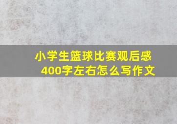 小学生篮球比赛观后感400字左右怎么写作文