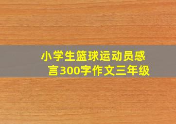 小学生篮球运动员感言300字作文三年级