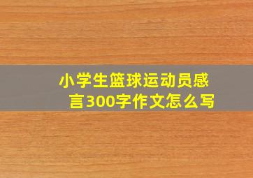 小学生篮球运动员感言300字作文怎么写