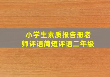 小学生素质报告册老师评语简短评语二年级