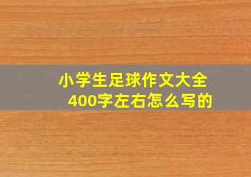 小学生足球作文大全400字左右怎么写的