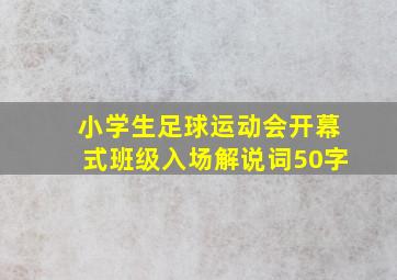 小学生足球运动会开幕式班级入场解说词50字