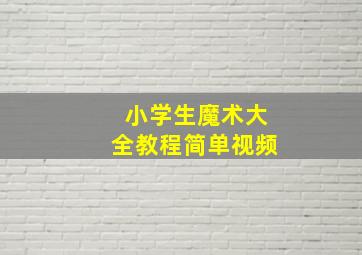 小学生魔术大全教程简单视频