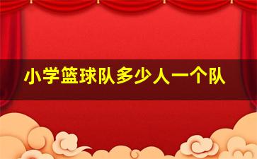 小学篮球队多少人一个队