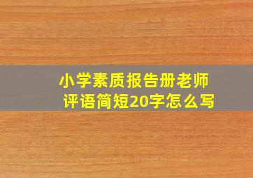 小学素质报告册老师评语简短20字怎么写