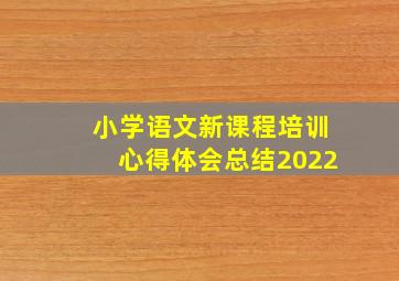 小学语文新课程培训心得体会总结2022