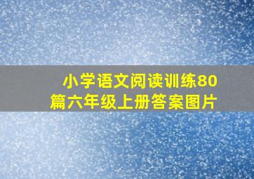 小学语文阅读训练80篇六年级上册答案图片