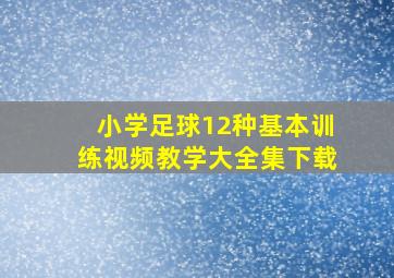 小学足球12种基本训练视频教学大全集下载