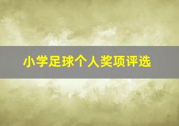 小学足球个人奖项评选