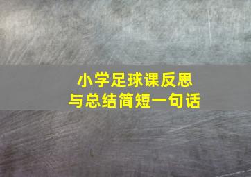 小学足球课反思与总结简短一句话