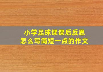 小学足球课课后反思怎么写简短一点的作文