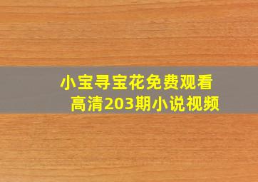 小宝寻宝花免费观看高清203期小说视频