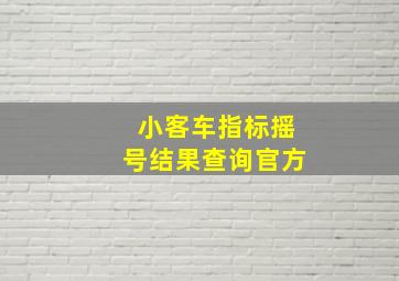 小客车指标摇号结果查询官方