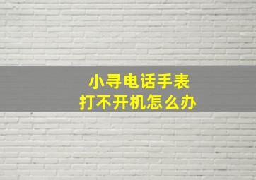 小寻电话手表打不开机怎么办