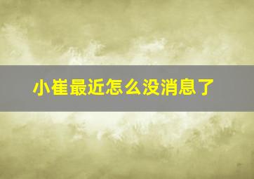 小崔最近怎么没消息了