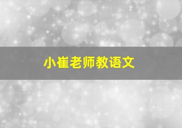 小崔老师教语文