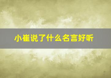 小崔说了什么名言好听