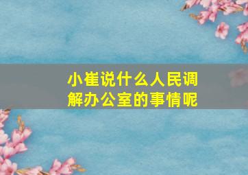 小崔说什么人民调解办公室的事情呢