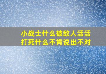 小战士什么被敌人活活打死什么不肯说出不对