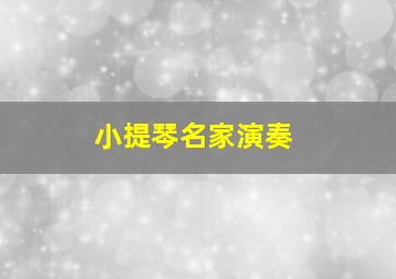 小提琴名家演奏