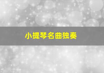 小提琴名曲独奏