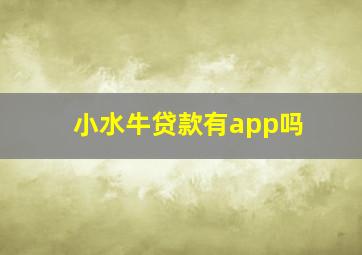 小水牛贷款有app吗